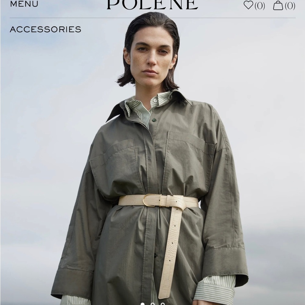 Polene Umi belt - edition sand croco print NWT